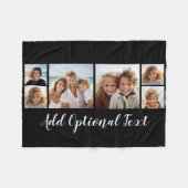6 Foto Collage optionele tekst — KAN Kleur bewerke Fleece Deken (Voorkant (Horizontaal))