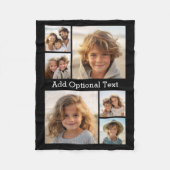 6 Foto Collage optionele tekst — KAN Kleur bewerke Fleece Deken (Voorkant)