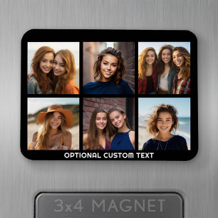 6 Foto Collage optionele tekst — KAN Kleur bewerke Magneet