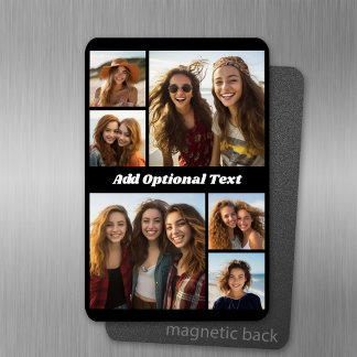 6 Foto Collage optionele tekst — KAN Kleur bewerke Magneet
