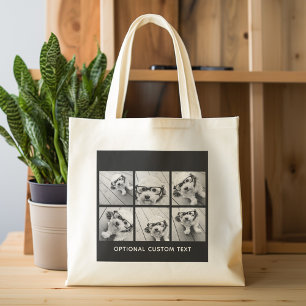 6 Foto Collage optionele tekst — KAN Kleur bewerke Tote Bag