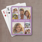 6 Foto Collage Optionele tekst — lavender Pokerkaarten