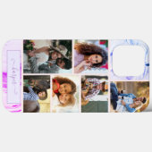 6 Foto Collage Paarse roze marmer Case-Mate iPhone Case (Achterkant (horizontaal))