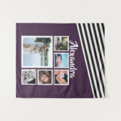 6 Foto Collage Plum Striped Pattern Personated Wandkleed (Voorkant (horizontaal))