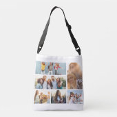 6 Foto Collage Sjabloon personaliseren Crossbody Tas (Achterkant)