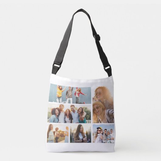 6 Foto Collage Sjabloon personaliseren Crossbody Tas (Voorkant)