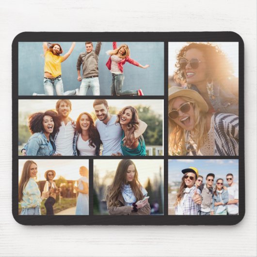 6 Foto Collage Sjabloon personaliseren Muismat (Voorkant)