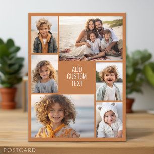 6 foto collage - terra cotta achtergrond - wit briefkaart