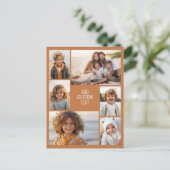 6 foto collage - terra cotta achtergrond - wit briefkaart (Staand voorkant)