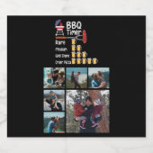 6 Foto Collage Vaderdag Funny Grill Timer BBQ Bier Etiket (Enkel label)