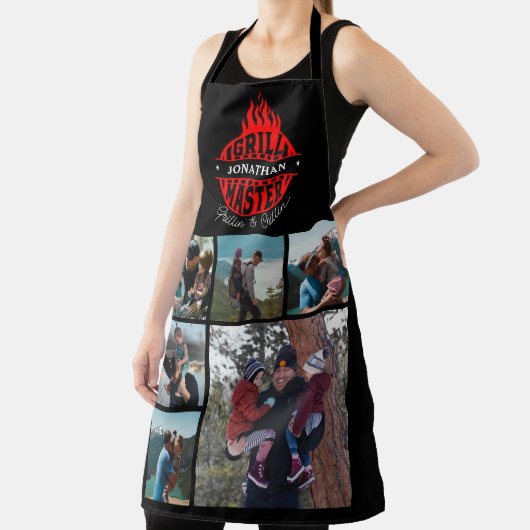 6 Foto Collage Vaderdag Grill Master Schort (Insitu)