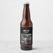 6 Foto Collage Vaderdag Grillin' & Chillin' Bier Etiket (Voorkant)
