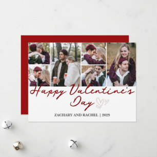 6 foto Elegant Romantisch Paar Valentijnsdag Feestdagenkaart