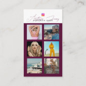 6 Foto Feed Grid Social Media QR Code Bourgogne Visitekaartje (Achterkant)