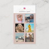 6 Foto Feed Grid Social Media QR Code Business Visitekaartje (Achterkant)