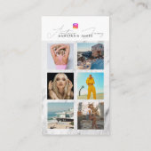 6 Foto Feed Grid Social Media QR Code Marmer Visitekaartje (Achterkant)