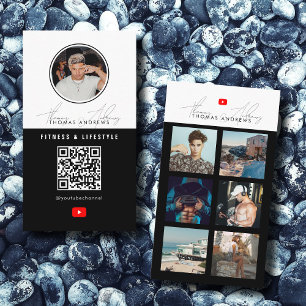 6 Foto Feed Grid Vlogger Kanaal QR Code Man Visitekaartje