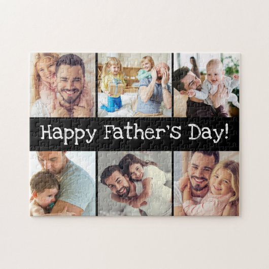 6 Foto Fun Happy Fathers Day Collage Legpuzzel (Horizontaal)