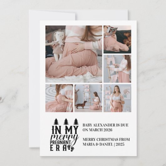 6 foto in mijn vrolijke zwangere tijdperk kerst feestdagenkaart (Voorkant)