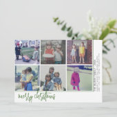 6 Foto offset - Script Merry Kerstmis - Green Feestdagenkaart (Staand voorkant)