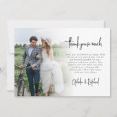 6 Foto Passen getrouwd Script Boho bruiloft Dank u Kaart (Voorkant)