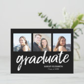 6 Foto Trendy Afstuderen Aankondiging (Staand voorkant)