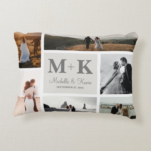 6 Foto Weddenschap Passen getrouwd Keepslag Accent Kussen (Achterkant)