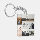 6 Foto Weddenschap Passen getrouwd Keepslag Sleutelhanger (Voorkant Links)