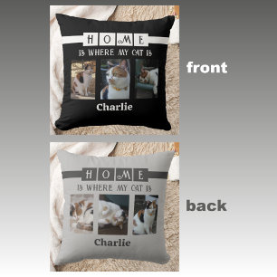 6 fotocollage dierenvriend zwart grijs kussen