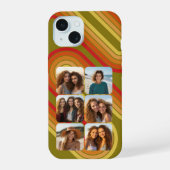 6 Fotocollage Funky Line Art - Zonsondergang kleur iPhone 15 Hoesje (Achterkant)