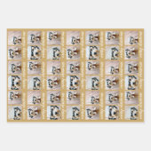 6 fotocollage met Merry-kerstscript Inpakpapier Vel (Voorkant)