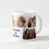 6 Fotocollage met tekstblok - zwart en wit Extra Grote Beker (Voorkant rechts)