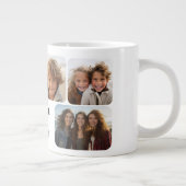 6 Fotocollage met tekstblok - zwart en wit Extra Grote Beker (Rechts)