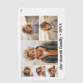 6 Fotocollage met witte achtergrond Golfhanddoek (Voorkant)