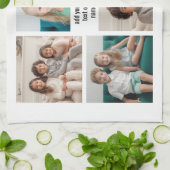 6 Fotocollage minimalistisch - met zwarte tekst Theedoek (Gevouwen)