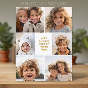 6 Fotocollage Minimalistisch - wit en goud Briefkaart