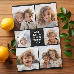 6 Fotocollage Minimalistisch - wit en zwart Theedoek
