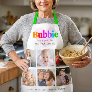 6 Fotocollage We houden van jou Bubbie Meerkleurig Schort