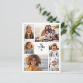 6 fotocollage - witte achtergrond - zwarte tekst briefkaart (Staand voorkant)