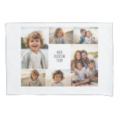 6 fotocollage - witte achtergrond - zwarte tekst kussensloop (Voorkant)