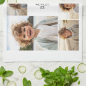 6 fotocollage - witte achtergrond - zwarte tekst theedoek (Gevouwen)