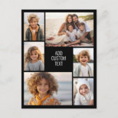 6 fotocollage - zwarte achtergrond - witte tekst briefkaart (Voorkant)