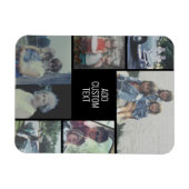 6 fotocollage - zwarte achtergrond - witte tekst magneet (Horizontaal)