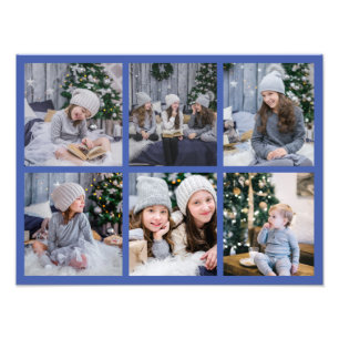 6 Fotogalerijraster — Stustblauw Foto Afdruk