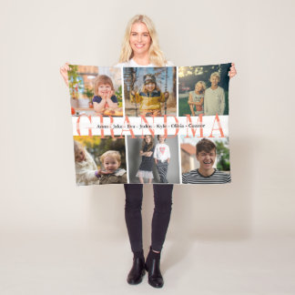 6 foto's kleinkinderen aangepaste naam cadeau voor fleece deken