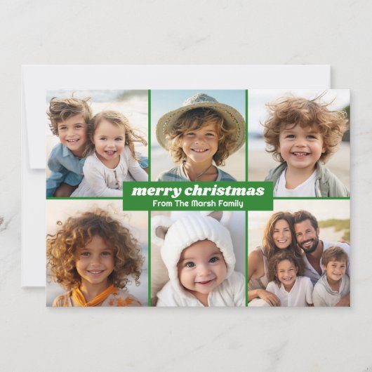 6 foto's - Vrolijk kerstfeest - Stropdas-kleurstof Feestdagenkaart (Voorkant)