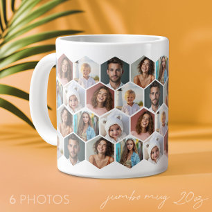 6 Fotosamenstelling - funky honingraat patroon - w Extra Grote Beker