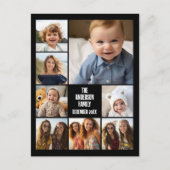 6 Fotosjabloon met 2 regels tekst - Zwart Briefkaart (Voorkant)