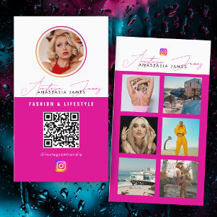 6 Fotovoederraster Sociale media QR-code Visitekaartje