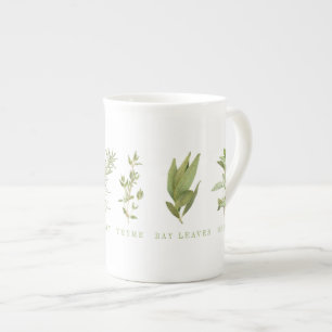 6 FRESH HERBS Bone China Mok